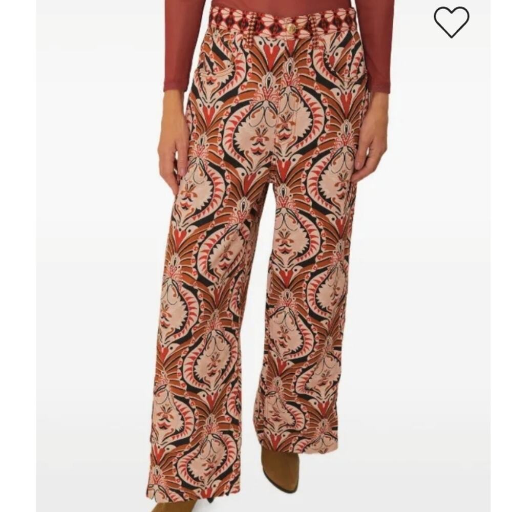 Farm Rio brown pineapple jewelry pants Sz 28 Nwts